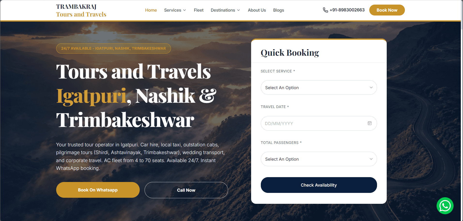 Trambakraj Travels — Tour & Booking Platform